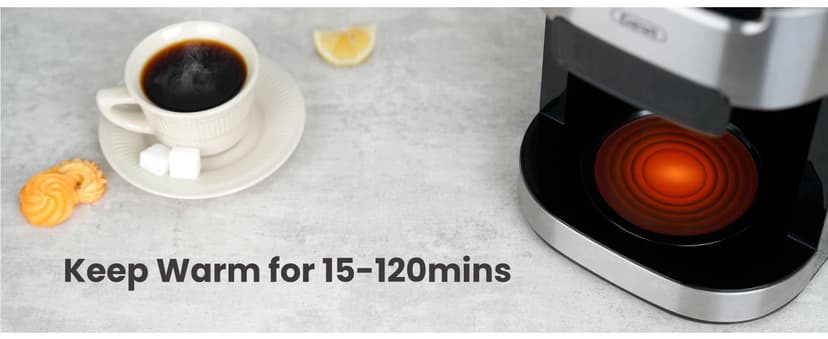 Gevi 10-Cup Coffee Maker with Built-in Burr Grinder, Programmable Timer, 1.5L Water Tank, Reusable Filter & Warming Plate – Drip Coffee Machine for Fresh Ground Coffee