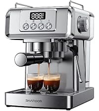 SHARDOR Espresso Machine 20 Bar, Professional Espresso Machine with Milk Frother and Touchscreen, Expresso Coffee Machines with Adjustable Temperature,for Cappuccino, Latte