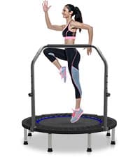 HYD-Parts 40" 48" Mini Trampoline for Adults and Kids Exercise Rebounder with Adjustable Bar Fitness Trampoline Indoor Max Load 330 440lbs