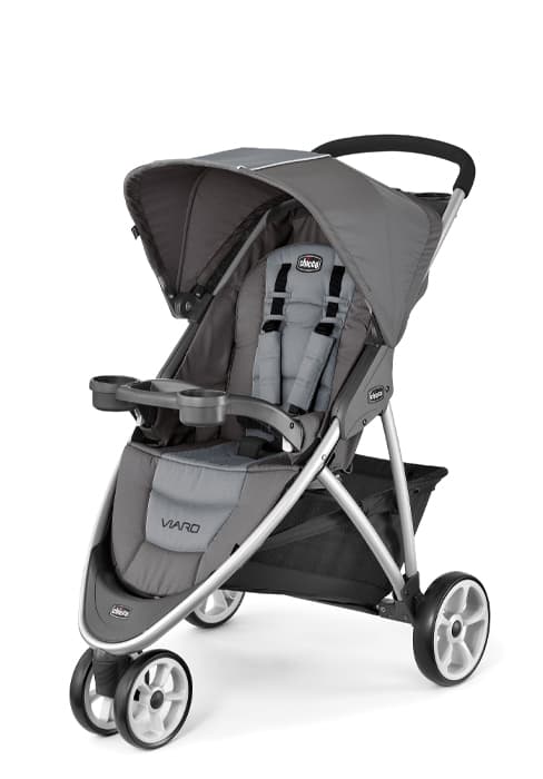 Chicco Activ3 Jogging Stroller, All-Terrain Stroller, Compatible with Chicco Infant Car Seats (not Included), Baby Travel Gear | Eclipse/Grey