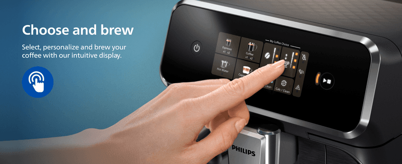 PHILIPS Series 2300 Fully Automatic Espresso Machine - 4 Hot Drinks, Fast Clean, 40% Quieter SilentBrew, Aquaclean Filter, Matte Black (EP2330/10)