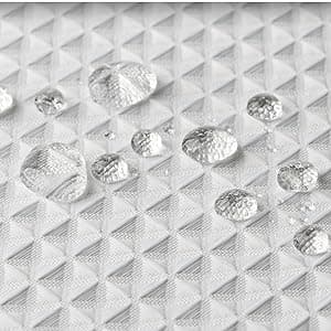 Creative Scents Fabric White Shower Curtain for Bathroom - Spa, Hotel Luxury Matt Waffle Weave Square Design, Water Repellent, 230 GSM Weighty Cloth, 72" x 72" for Decorative Bathroom Curtains