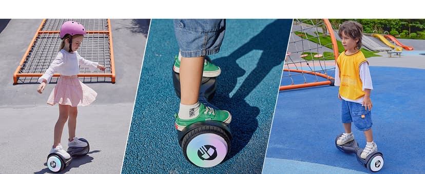 Gotrax Hoverboard with 6.5" LED Wheels & Headlight, Max 4/5 Miles Range, 6.2mph Power by Dual Brushless Motor, UL2272 Certified and 50.4Wh/65.52Wh Battery Self Balancing Scooters for 44-176lbs Kids