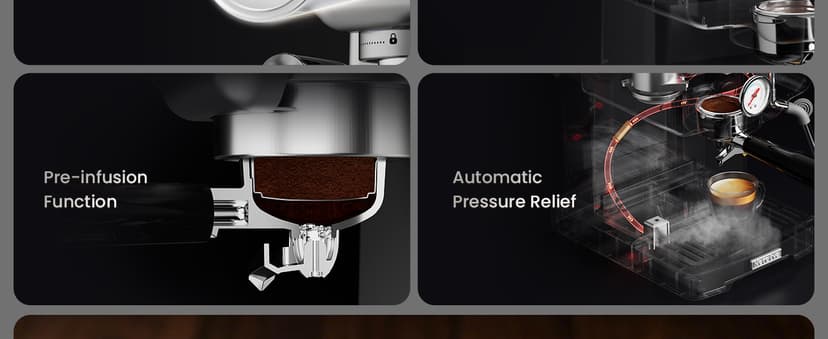 Neretva Espresso Machine, 15 Bar Espresso Coffee Machine with Visible Pressure Guage Professional Espresso Maker with Milk Frother & Stainless Steel for Home Barista Latte and Cappuccino Maker-Silver