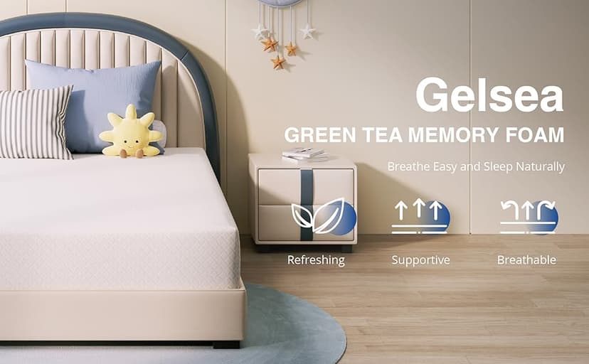 Twin Mattress, 8 Inch Memory Foam for Kids, Cooling Green Tea Gel, Fiberglass Free Comfortable Cover, Medium Firmness, Mattress in a Box, Foam Made in USA, CertiPUR-US Certified