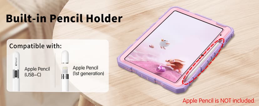 Fintie Kids Friendly Case for iPad (A16) 11th Generation 11 Inch (2025), iPad 10th Generation 10.9 Inch (2022), Fully-Body Rugged Heavy Duty Shockproof Protective Case with Kickstand, Purple