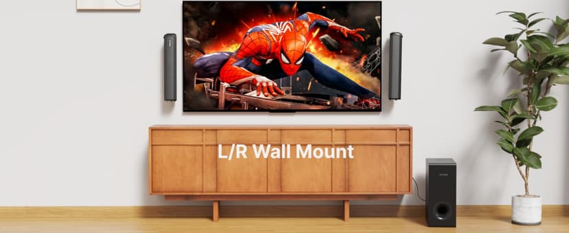 ULTIMEA 4.1ch Sound Bar for Smart TV with Dolby Atmos, 2-in-1 Bluetooth 5.3 Soundbar with Subwoofer, 280W Peak Power, 3 EQ Modes TV Soundbar, Bass Adjustable, HDMI eARC, Apollo S60, 2025 Upgraded