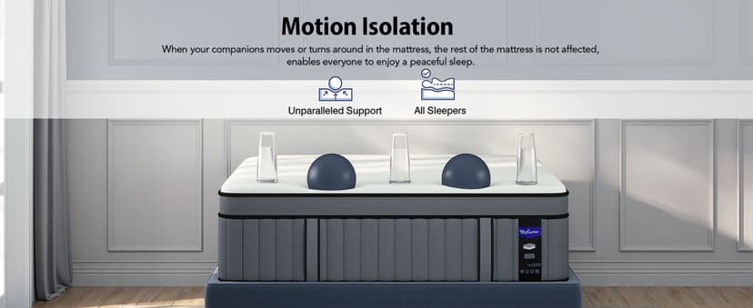 DIFAME King Size Mattress 14 Inch, Gel Memory Foam Hybrid Firm King Bed Mattress in a Box with Independent Pocket Spring, Pressure & Back Pain Relief, Edge Support, 100-Night Trial, CertiPUR-US