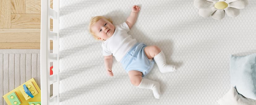 TeQsli Crib Mattress, Dual-Sided Memory Foam Toddler Mattress with Breathable Washable Cover, Standard Size Baby Mattresses for Crib: 52 x 27.6 x 6 Inch