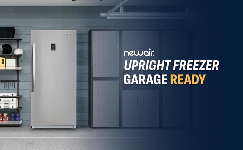 Newair 13.8 cu. ft. Upright Freezer, Fridge Freezer Convertible, Garage Ready Refrigerator, Frost Free Freezer with Door Alarm, Stand up Deep Freezer, Garage Freezer with LED Light