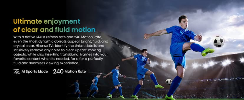 Hisense 85-Inch Class QD7 Series QLED 4K UHD Google Smart TV (85QD7N, 2024 Model) - QLED, Native 144Hz, Motion Rate 240, Direct Full Array, Game Mode Pro, Alexa Compatibility