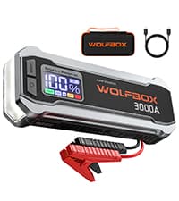 WOLFBOX 4000A Jump Starter,12V Car Battery Jump Starter with 65W Quick Charger,LED Display,24000mAh Portable Jump Starter Battery Pack(10L Gas 10L Diesel Engine) with Booster,LED Light,Jumper Cables