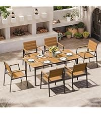 Outdoor Furniture Set, 4 Piece Aluminum Patio Furniture Set with Coffee Table, Wide Seat and Thick Cushions, Outdoor Patio Conversation Sets for Deck, Porch (LightGray)