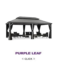 PURPLE LEAF Outdoor Dining Table 121" X 37" Slatted Tabletop Large Aluminum Rectangular Patio Dining Table for 10, Weather-Resistant Patio Table for Backyard Garden Lawn Porch Deck