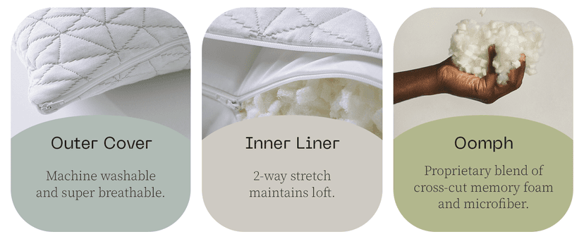 Coop Home Goods Original Adjustable Pillow, King Size Bed Pillows for Sleeping, Cross Cut Memory Foam Pillows - Medium Firm Back, Stomach and Side Sleeper Pillow, CertiPUR-US/GREENGUARD Gold