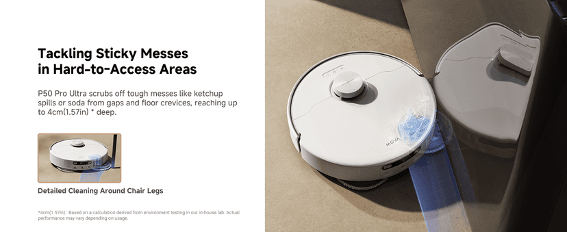 Mova P50 Pro Ultra Robot Vacuum and Mop, 19,000Pa Suction with Anti-Tangle Brush, Removable & Liftable Mop for Carpet & Floor, 167℉ Mop & Washboard Self Drying & Cleaning, Auto Empty & Refill