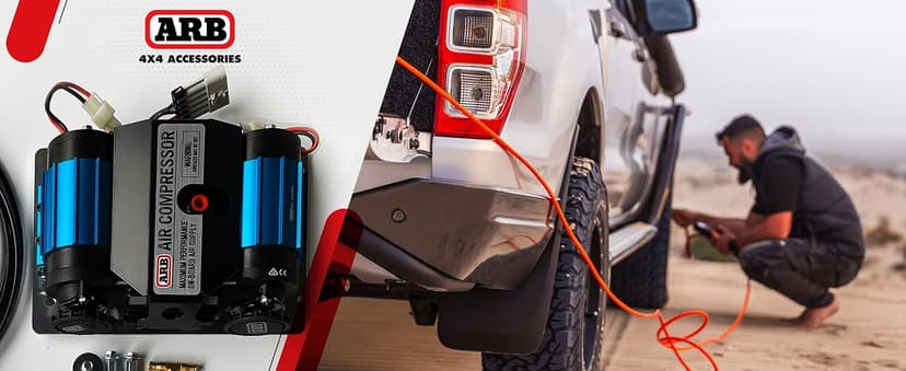 ARB CKMTA12 '12V' On-Board Twin High Performance Air Compressor, Ideal for Air Lockers Locking Differentials, Tire Inflator, Air Horn, Air Tools and Pneumatic Tools.