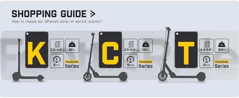 FanttikRide T9 Electric Scooter for Kids 4.3-5.6 ft, 7/10/12 MPH, LED Battery Level, Height Adjustable and Foldable, Electric Scooter for Kids, 200W Motor, Up to 40 mins