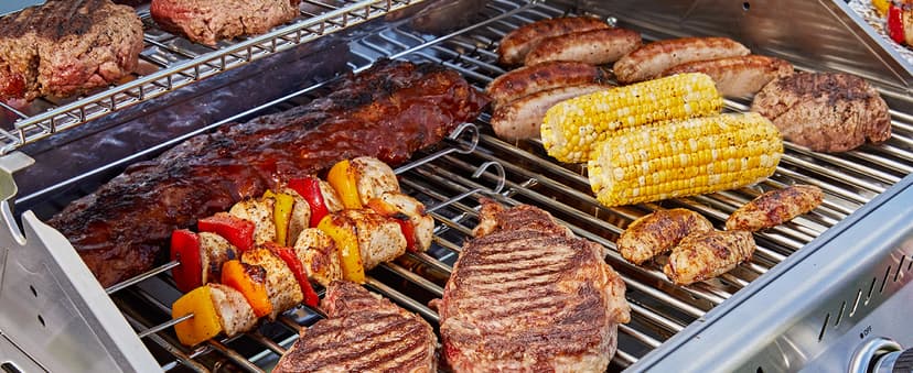 Royal Gourmet GA4402S 4 Burner Propane Gas Grill with Side Burner & Warming Rack, Stainless Steel Gas Grill with 54,000 BTUs Output for Barbecue Grilling & Backyard Cooking, Silver