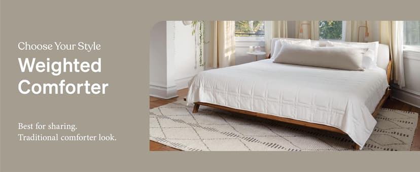 Baloo Weighted Blanket for Adults 12 lb Throw (Pebble White, 42"x72") | Cool & 100% Cotton | Machine Washable & Dryer Safe | Glass Microbead Fill