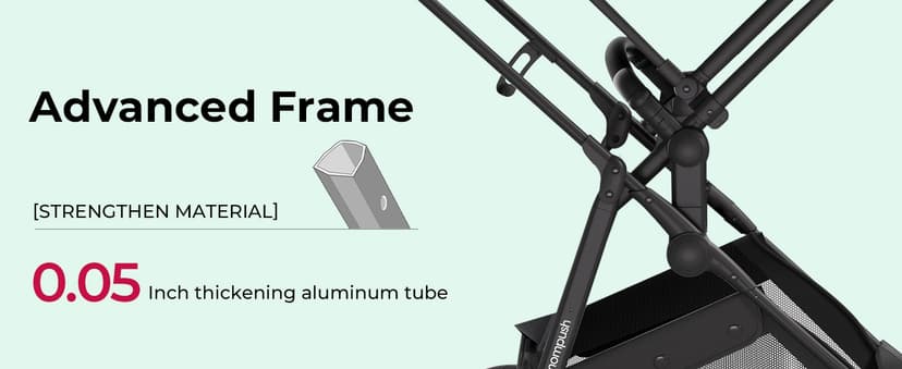 Mompush Wiz 2-in-1 Convertible Baby Stroller with Bassinet Mode, Foldable Infant Stroller with Reversible Seat and Large UPF 50+ Canopy