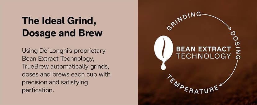 De'Longhi True Brew Drip Coffee Maker, Built in Grinder, Single Serve, 8 oz to 24 oz, Hot or Iced Coffee, Stainless, CAM51025MB