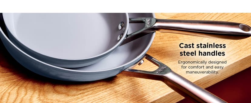 Ninja Ceramic Pro 10-Piece Cookware Set, Non-Stick Pots & Pans Set with Glass Lids, PTFE Free, Ceramic Coated, Stove to Oven Safe, All Stovetops & Induction Compatible, Midnight Blue, CW39010MM