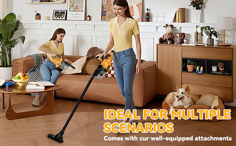 Cordless Vacuum for Dewalt 20V Battery, 5 in 1 Handheld Electric Vacuum Cleaner with 500W Powerful Motor, 46 CFM Portable Hand Vacuum with Filtration HEPA for Floor, Carpet, Car (Battery Not Included)