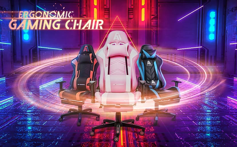 Gaming Chair High Back Ergonomic Computer Racing Chair Adjustable Office Chair with Footrest, Lumbar Support Swivel Chair - Upgraded Version BlackPurple