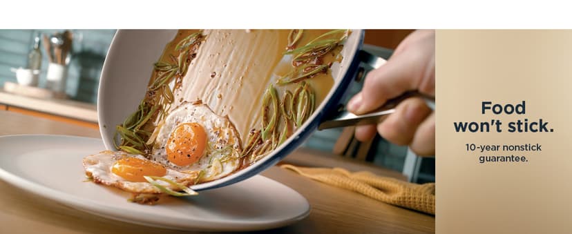 Ninja Ceramic Pro 10-Piece Cookware Set, Non-Stick Pots & Pans Set with Glass Lids, PTFE Free, Ceramic Coated, Stove to Oven Safe, All Stovetops & Induction Compatible, Midnight Blue, CW39010MM