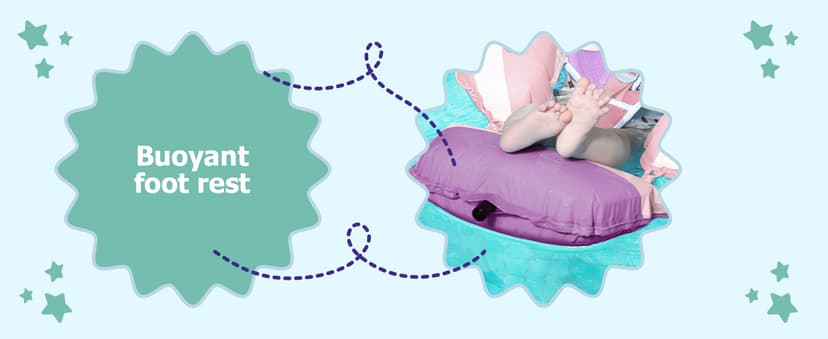 MAMBOBABYFLOAT Light Traveler 2025 — Safe, Comfortable, Adjustable Baby Pool Float with Canopy — Sun Protection, Self-Inflating, 5-Way Buckle System (Hot Air Balloon, Pink)