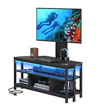YITAHOME TV Stands for Living Room, Modern TV Stand for 65/70 inch TV, LED TV Entertainment Center with Storage & Power Outlets, TV Console Cabinet, Black