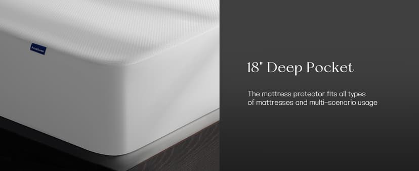 King Mattress Protector Tencel 100% Waterproof Mattress Protector,Silky Soft & Breathable,Cooling Mattress Pad Cover Fitted 18" Deep Pocket Noiseless White,78"x80"