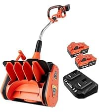 VOLTASK 48V Cordless Snow Blower, 48-Volt | 20-Inch Brushless Electric Snow Blower Cordless, Battery Snow Blower with Directional Plate & LED Lights (2 * 24V Battery & Dual Quick Charger Included)