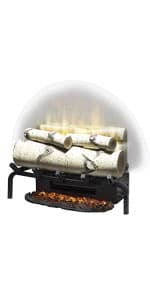 Dimplex Revillusion Electric Fireplace Log Insert - 20 Inch Faux Wooden Logs, Plug in Electric Heater; Remote Control Included - Supplemental Zone Heat | Model #RLG20