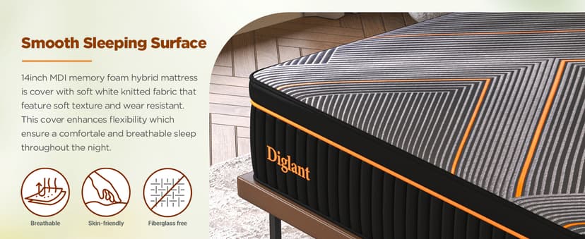 Queen Mattress, 14 Inch Plush Hybrid Mattress Memory Foam with Individually Pocket Springs Queen Size Mattress in Box, Plush Mattress for Pressure Relief,CertiPUR-US Certified,Edge Support