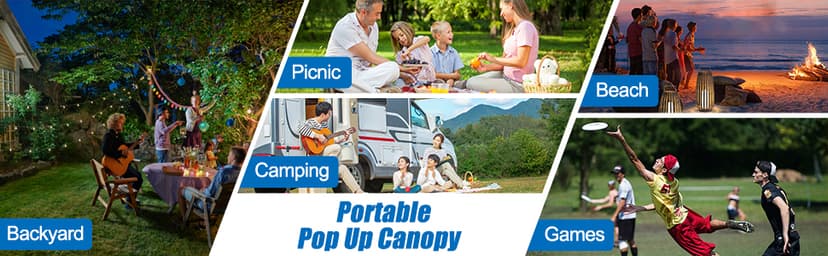 VINGLI 10x20 ft Pop Up Canopy Tent with 6 Sidewalls, Carry Bag, Outdoor Gazebo, Patio Event, Commercial Canopy (Black)