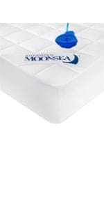 Waterproof Split Top King Mattress Pad Protector for Adjustable Bed, 34" Top Split from Head, Noiseless, Soft Padded Matress Protector