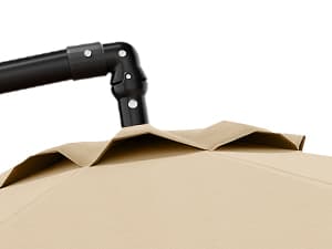 10ft Patio Umbrella with Base Included, Outdoor Offset Cantilever Umbrella w/Upgraded Yarn-dyed Fabric Shade, Sturdy 8 Rids, Easy Tilt Adjustment, for Pool Deck Porch Backyard Garden,Beige