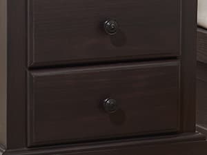 T4TREAM Nightstand with Charging Station, 18 Inch Vintage End Table with 2 Drawers for Living Room, Wood Rustic Sofa Side Table with Open Storage Shelf for Bedroom, Espresso