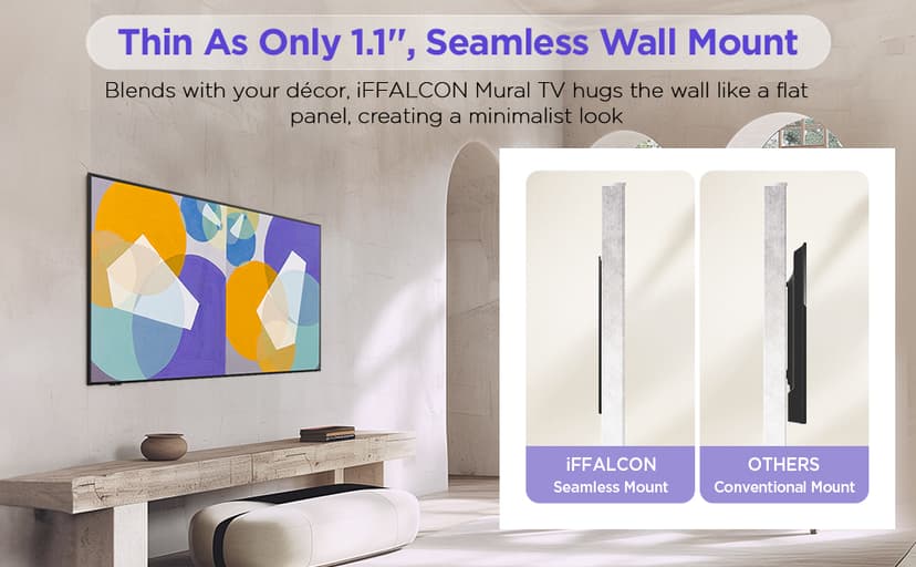 55-Inch Class QLED 4K Smart TV, Ultra-Slim Design Picture TV, 144Hz, HDR, Art Mode w/AI Art, Wide Color Gamut, Dolby Vision IQ, Dolby Atmos, Google Assistant Voice Remote(55F75, 2025 Model)