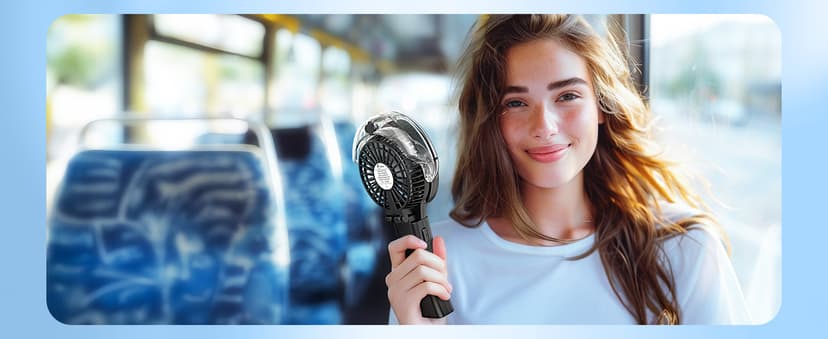 6000mAh Portable Handheld Misting Fan as Power Bank, 50ml XL Water Tank, 20H Runtime 3 Speeds, 180° Foldable Rechargeable Mist Fan for Travel, Outdoors, Makeup - Black