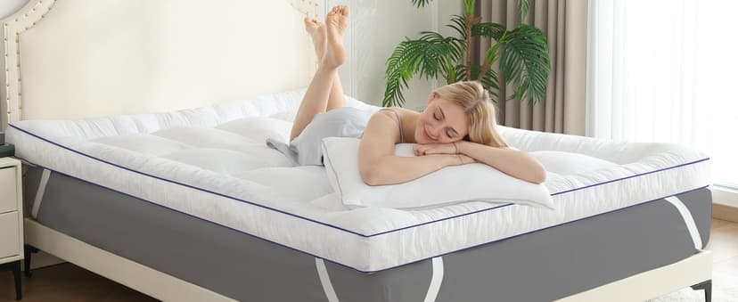 WhatsBedding 4 Inch Memory Foam Mattress Topper King Size, with 3D Bubble Mattress Pad Cover, Soft Quilted 100% Cotton Layer for Back Pain, White(78"x80")