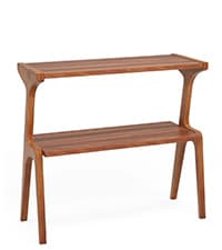 Tribesigns Rustic Wood End Table, 2 Tiered Square Side Table with Storage Shelf, Industrial Sofa Side Table for Living Room, Entrance (Rustic Brown) (1)