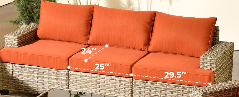 HOOOWOOO Outdoor Sectional Patio Furniture Set with Fire Pit Table,13 Pieces Wicker Conversation Sets L Shaped Couch,Extra Deep Out Door Sofa Outside Furniture with Swivel Chairs,Beige