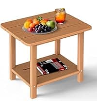 nevilywood Folding Adirondack Chair - Extended Ergonomic Backrest, Cup Holder - Easy Assembly - Durable HDPE Plastic, Weather Resistant & Maintenance-Free - Lawn, Patio, Deck Supports 400lbs Teak