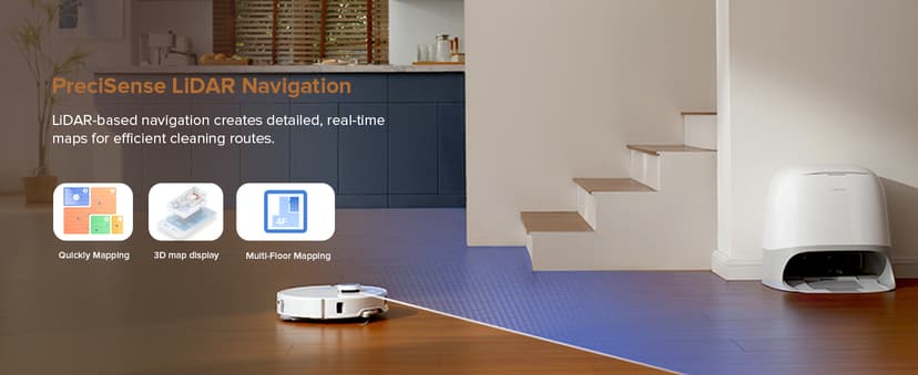 roborock Qrevo Curv S5X Robot Vacuum and Mop, 17000Pa Suction, Zero-Tangling Design, FlexiArm Side Brush, Smart Obstacle Avoidance, Self-Washing & Drying & Emptying for Carpet, Pet Hair, Hard Floor