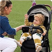 Graco Outpace LX All-Terrain 3-Wheel Baby Stroller, Cohen €” Compatible for Travel System, Easy One-Hand Fold, in-Seat Suspension for Comfortable Ride, Never-Flat Rubber Tires