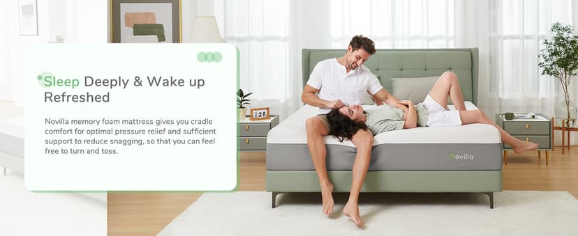 Novilla King Mattress, 12 Inch Foam Mattress in a Box, Gel Memory Foam Mattress for Pressure Relief & Motion Isolation, Bed Mattresses with Medium Soft