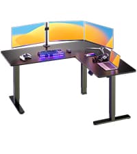 ErGear Height Adjustable Electric Standing Desk, 47.2 x 23.6 Inches Sit Stand up Desk, Memory Computer Home Office Desk with Two-Piece Desktop (Black)